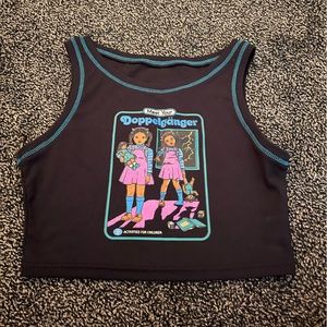 Black doppelgänger cropped tank top